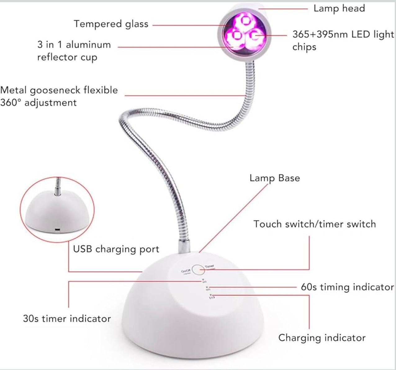 LAMP GEL TIPS RECARGABLE PRO MESA